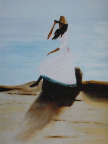 JEUNE FEMME SUR LA PLAGE